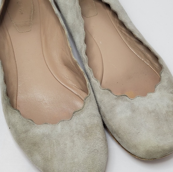 Chloe Suede Plonge Lamb Ballet Flats shoes - Picture 5 of 5